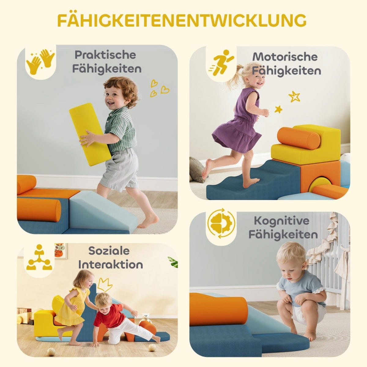 KONSTRUKTIONSSPIELZEUG Bausteine - Multicolor, Kunststoff (80/25/140cm) - Korfee