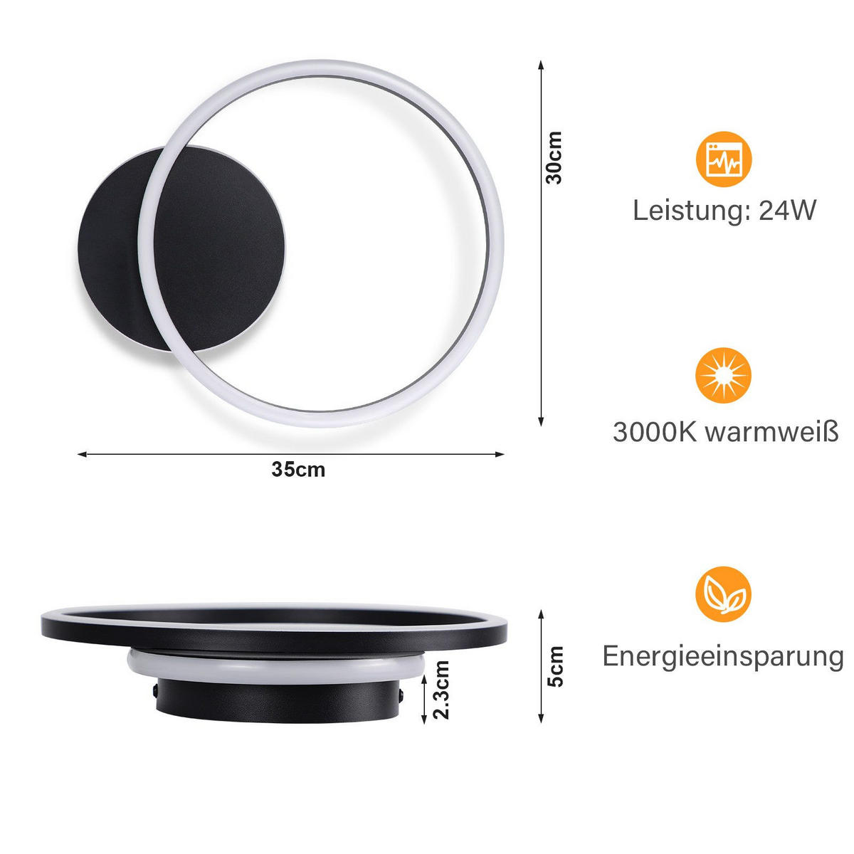 LED-DECKENLEUCHTE Majewski 30/35/5cm - Schwarz, Metall (35/30/5cm) - Nettlife
