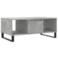 COUCHTISCH 90/50/36,5 cm aus Holzwerkstoff Betongrau mit 1 Schublade, 2 offenes Staufach - Hellgrau, Holz (50/90/36.5cm) - vidaXL