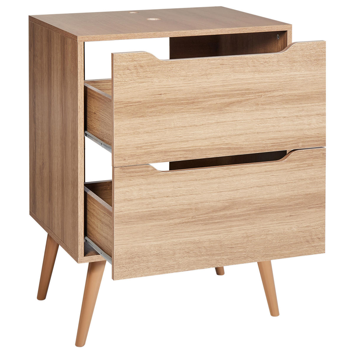 WASCHBECKENUNTERSCHRANK 60 cm Hellbraun Cariacica - Hellbraun, Holzwerkstoff (60/80/45cm) - Beliani