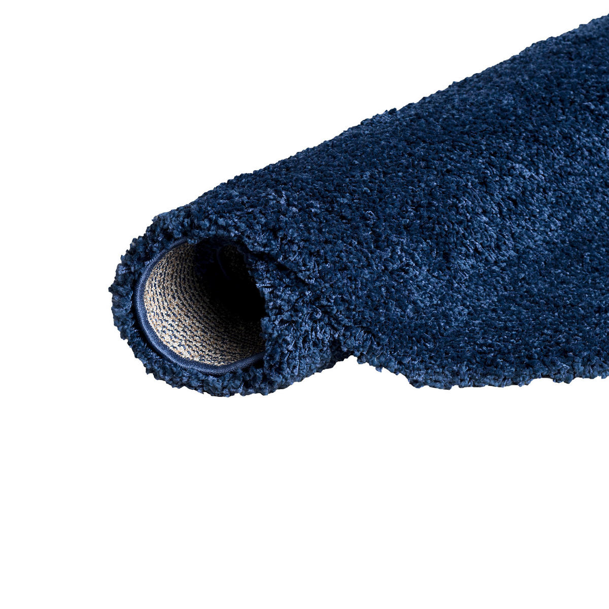 HOCHFLOR LANGFLOR SHAGGY TEPPICH LUXURY RUND - Dunkelblau, Textil (80/80cm) - Pergamon