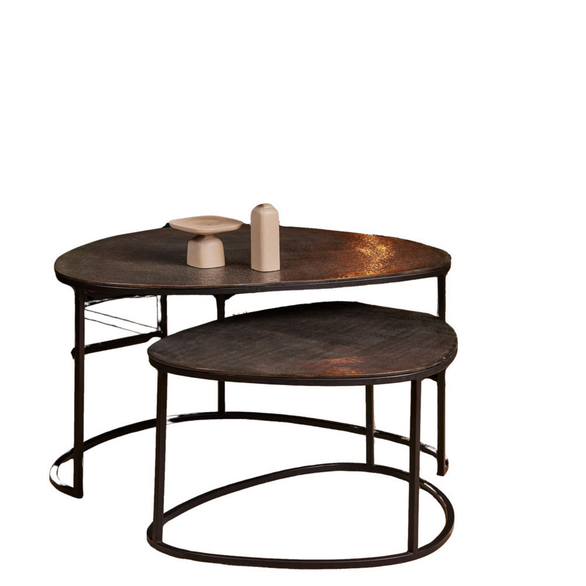 COUCHTISCH Suna Metall 65 cm / 90 cm Schwarz - Schwarz, Metall (90/65/50cm)