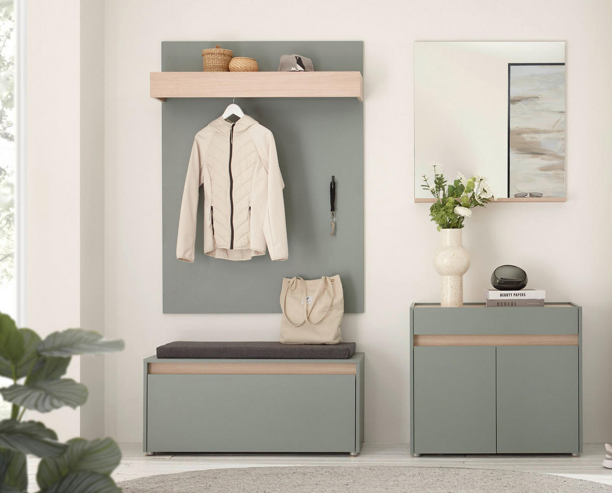 WANDSPIGEL Eiche mit Ablage Garderobenspiegel 75 x 80 cm - Eichefarben, Glas/Holzwerkstoff (75/80/10cm) - Furn.Design