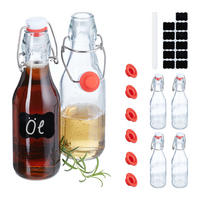 6XBÜGELFLASCHE - Transparent, Glas/Kunststoff (6/19.5/6cm) - Relaxdays