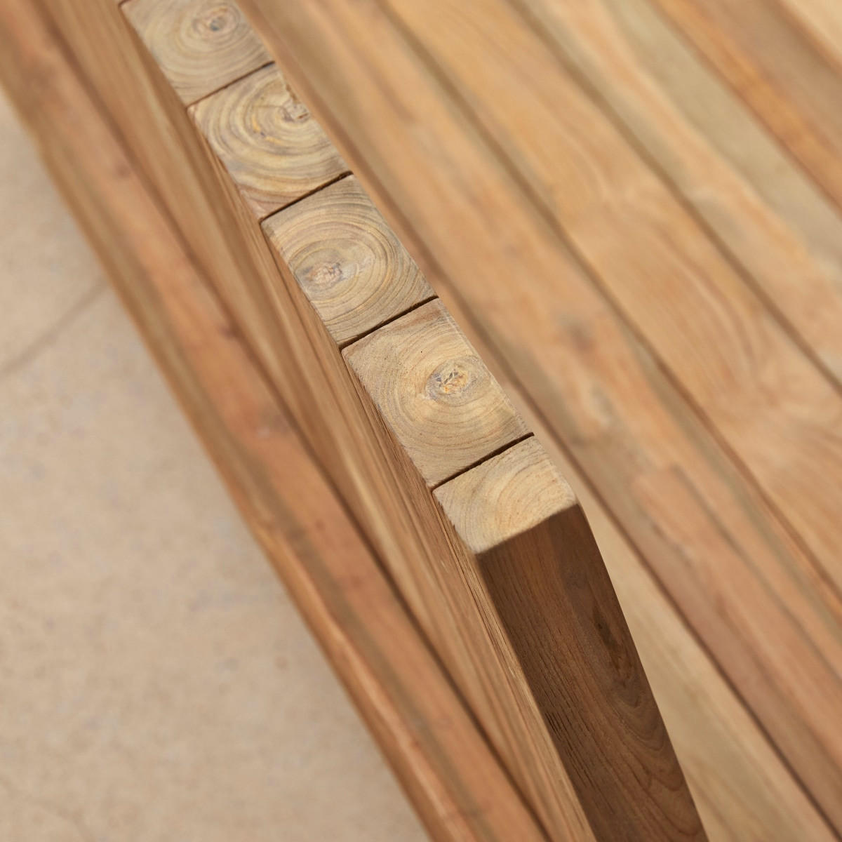 GARTENBANK Joaquin Natur aus Teak - Naturfarben, Holz (200/76/100cm) - Tikamoon