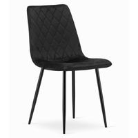 STUHL SCANNO 1 Stück, Schwarz, mit Samtstoff gepolstert - Schwarz, Textil/Metall (45/89/53cm) - Komodee