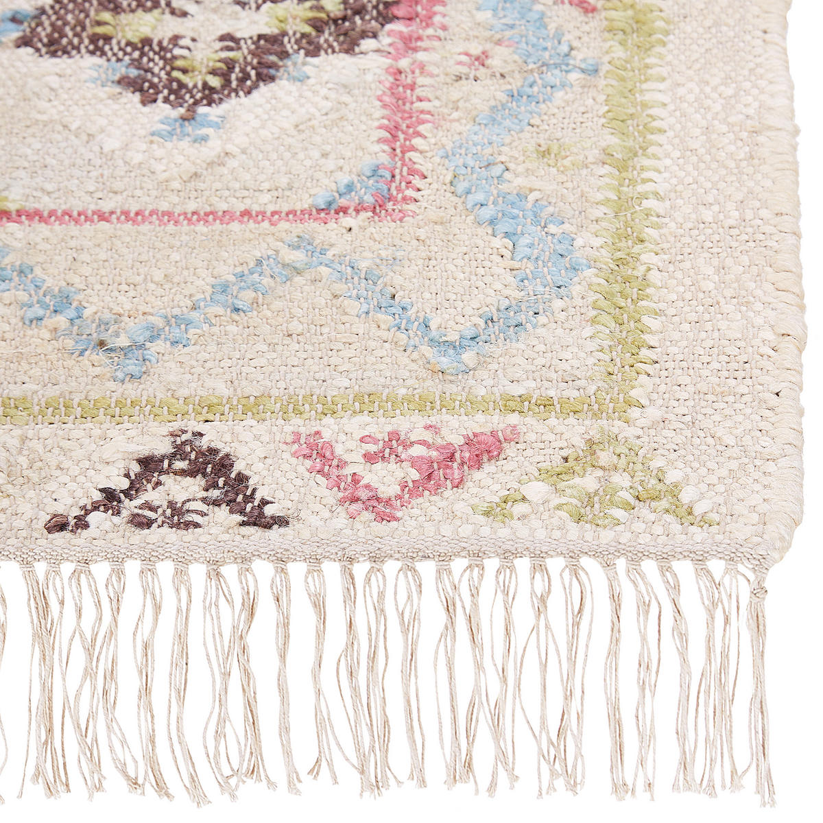 TEPPICH geflochten Terkos 200/140 cm - Multicolor, Naturmaterialien (140/200cm) - Beliani