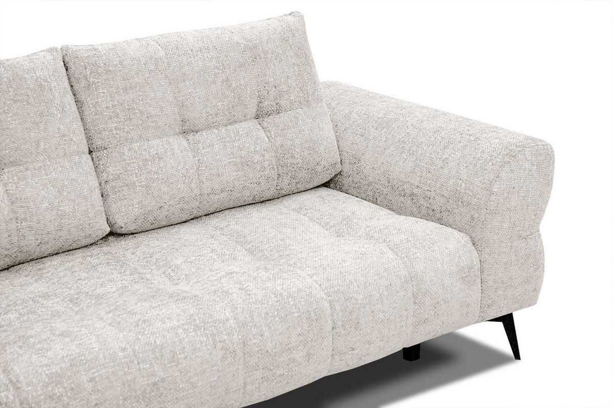 ECKSOFA SALVINI 5-Sitzer, ecru - Ecru/Schwarz, Holzwerkstoff/Textil (158/292cm) - Courtois Laville