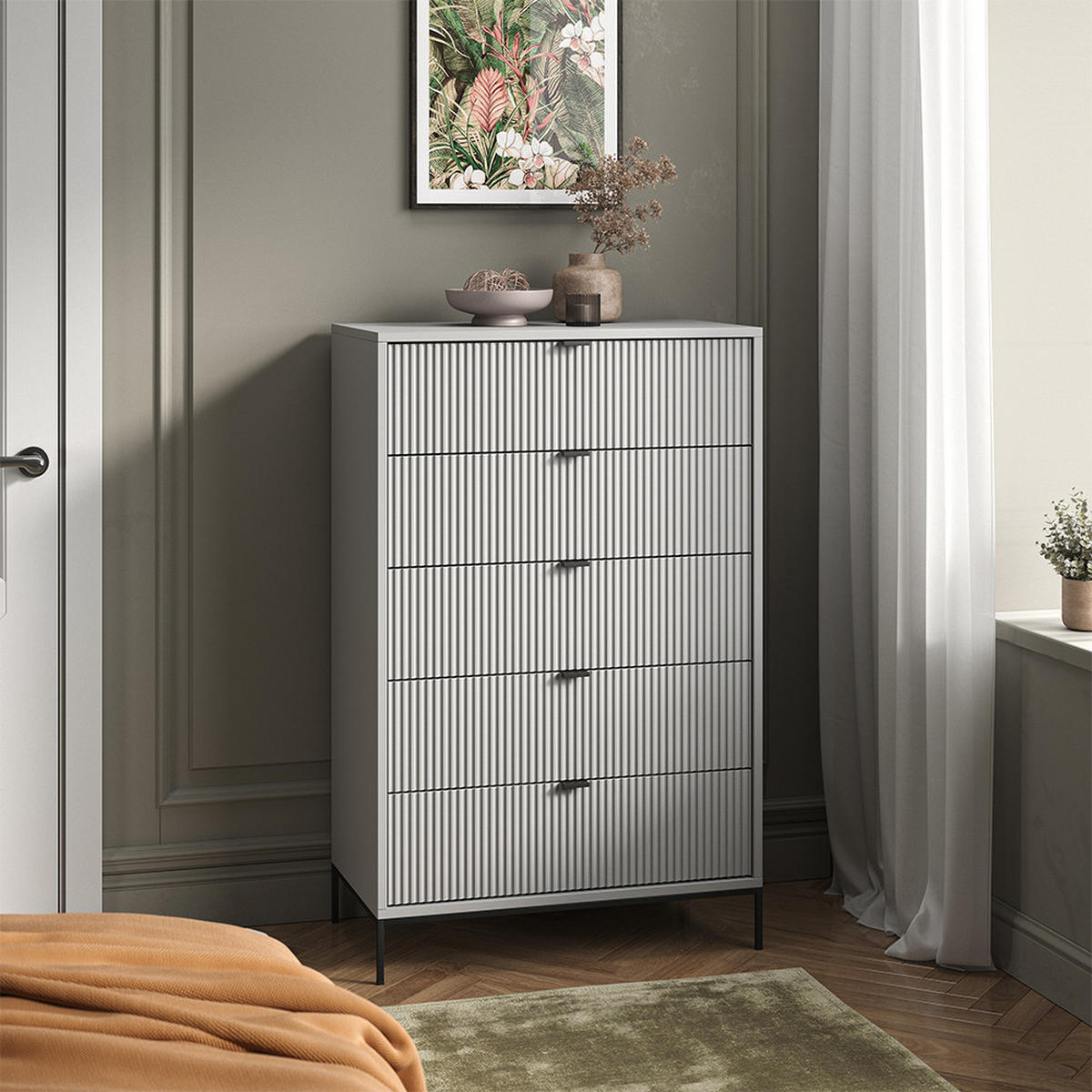 KOMMODE Eliza Grau 46 x 120 cm - Grau, Holzwerkstoff (76/120/42cm) - Vicco