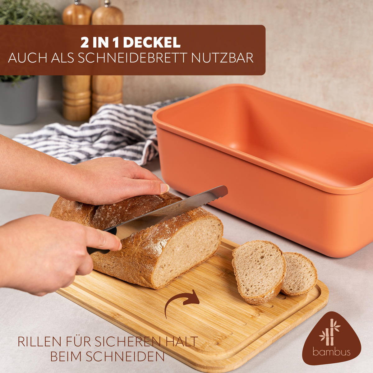 BROTKASTEN, braun - Rotbraun, Kunststoff (40/12.5/23cm) - bremermann