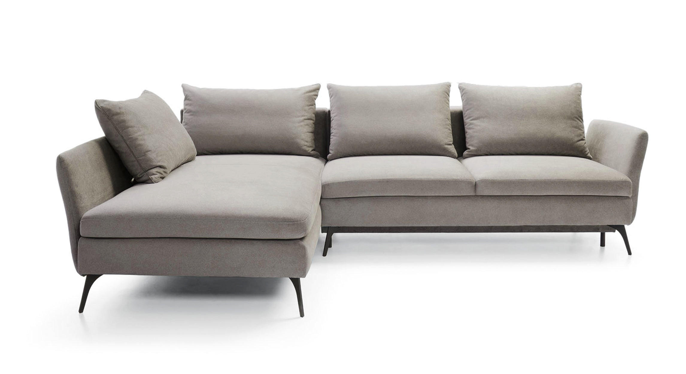 ECKSOFA Demisbal Hellgrau mit Bettkasten - Hellgrau, Textil (282/182cm) - Selsey