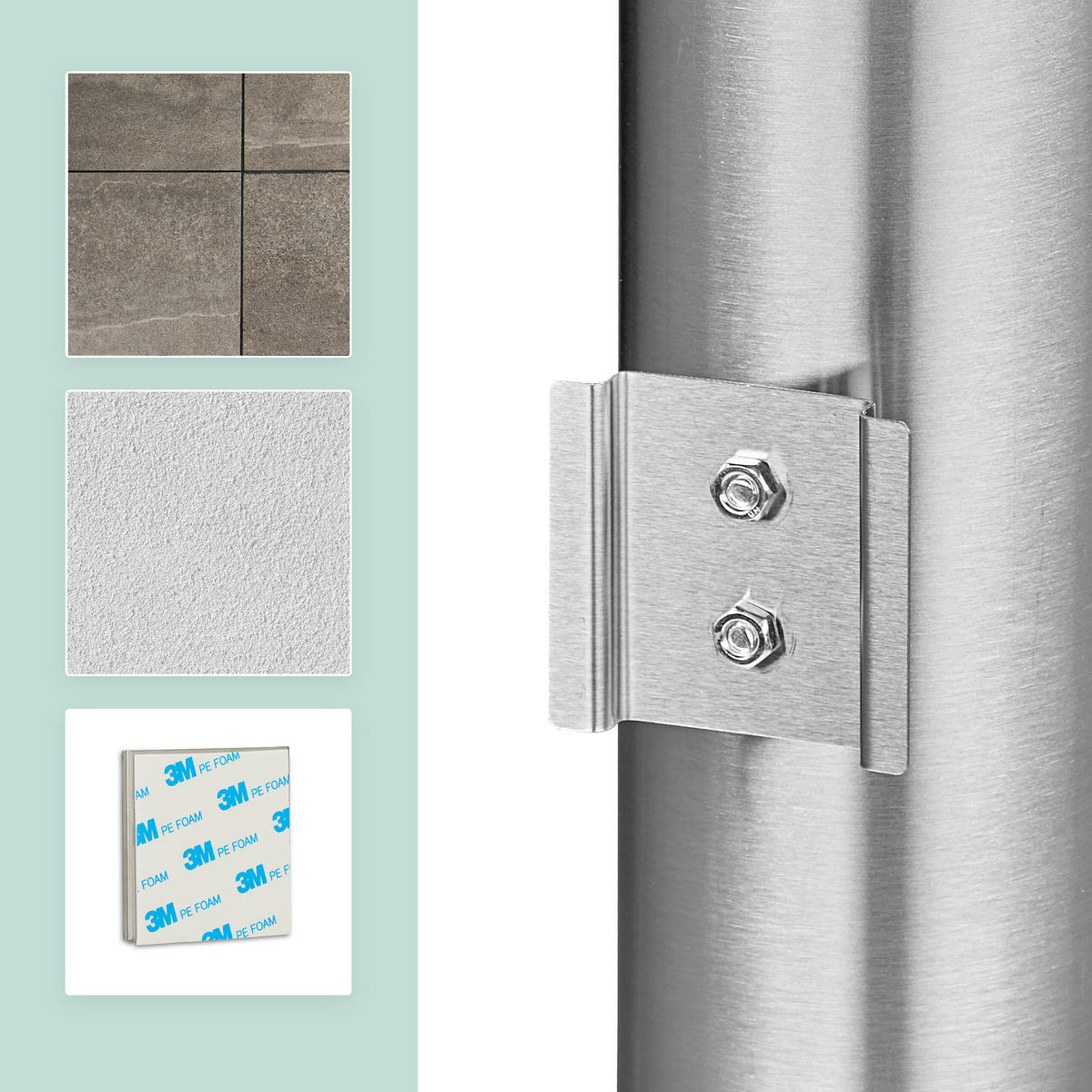 TOALETNA ščetka - srebrne barve, kovina/umetna masa (9/36.5/11cm) - Relaxdays