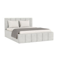 POLSTERBETT MEGAN 180/200 in Velours Hellgrau - Hellgrau, Holz/Holzwerkstoff (180/200cm) - Deine Möbel 24