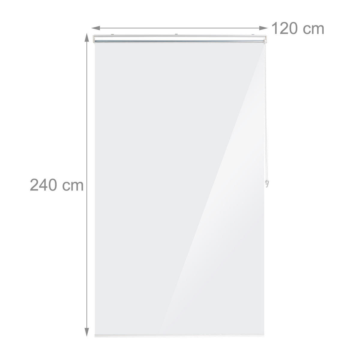 DUSCHROLLO - Transparent, Kunststoff/Metall (120/4.5cm) - Relaxdays