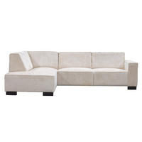 3,5-SITZER-ECKSOFA mit Ecke auf der linken Seite aus Stoff, beige - Beige, Holz (274/205cm) - Giga Meubel