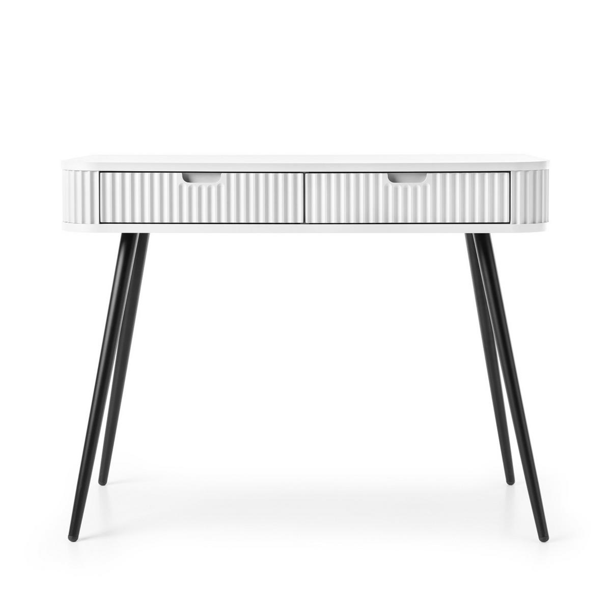 KONSOLENTISCH MORDEN TOA1 Abgerundeter Korpus Weiß Weiß - Weiß, Holzwerkstoff/Kunststoff (49/103/80cm) - Komodee