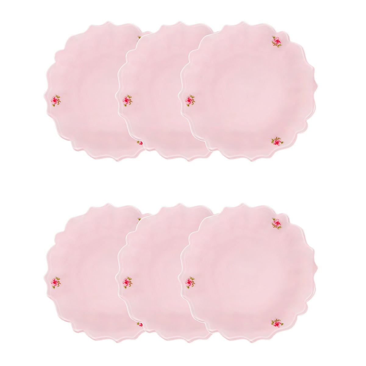 ESSTELLER Pink Milky 28 cm 6er-Set - Hellrosa, Keramik (28/28/2cm) - Homla