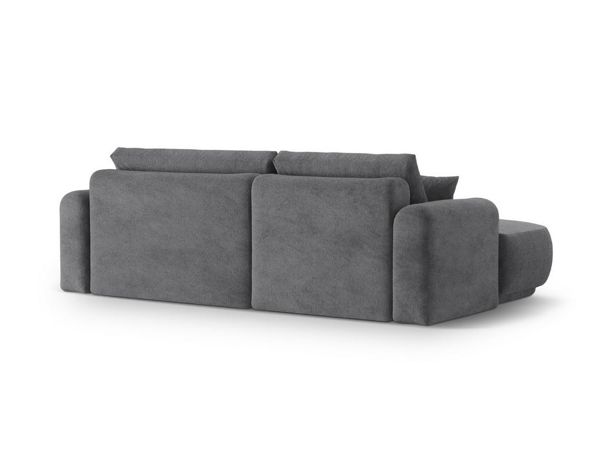 SCHLAFSOFA modular mit Bettkasten links Ella aus strukturiertem Stoff grau 5 Sitzplätze - Grau, Textil (174/271cm) - Micadoni