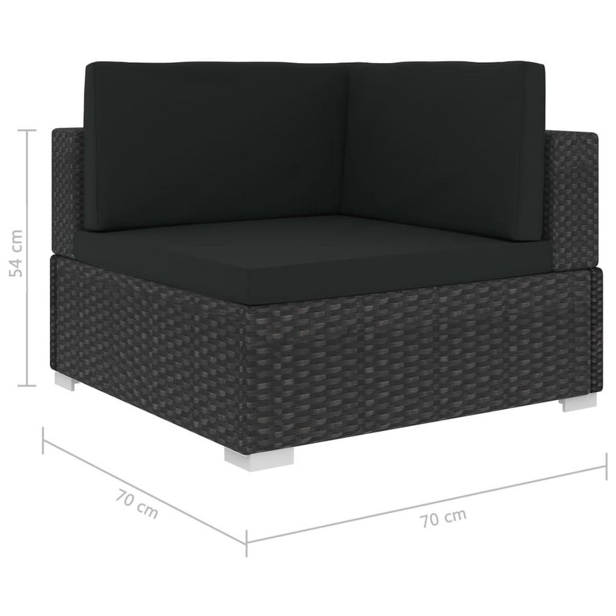 GARTENSOFA VYNE 70/54/70 cm （2-SITZER） - Schwarz, Holz (70/54/70cm) - ZMH