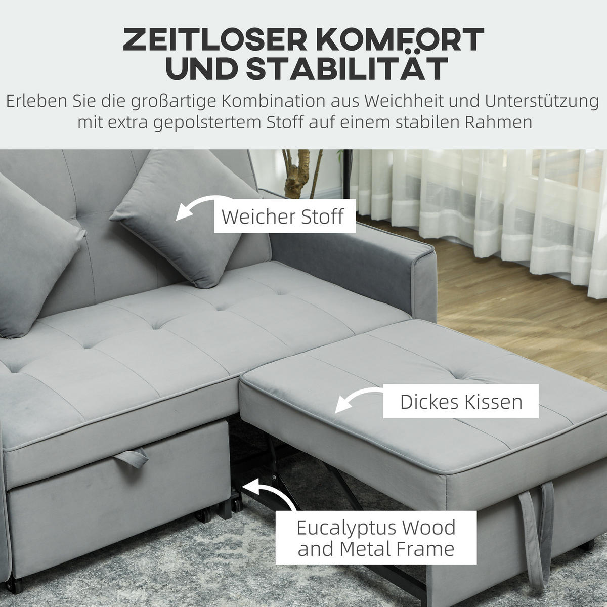 2-SITZER Sofa Grau 140.5/90.5/89.0 cm - Grau, Textil (90.5/89/140.5cm)