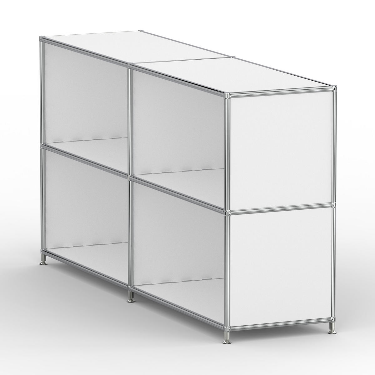 AKTENSCHRANK Büro, 4 offene Fächer, Breite 152 cm, Signalweiß - Chromfarben/Weiß, Metall (40/80.5/152.2cm) - Versee