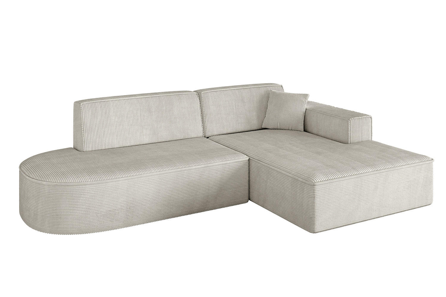 ECKSOFA Ottomane Rechts IREA-L1-v4 - 234x171x79 cm Hellgrau - Ecru, Holzwerkstoff/Textil (171/234cm) - ALTDECOR