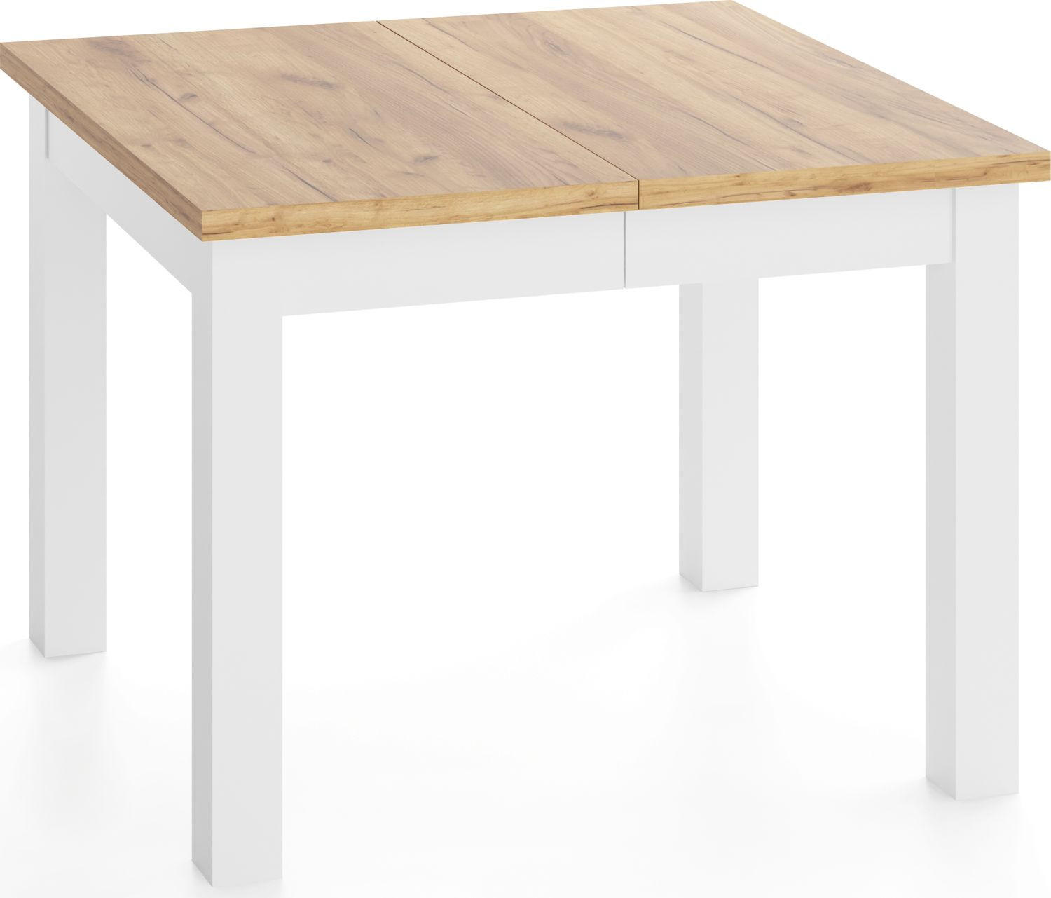 ESSTISCH Toren Weiß ausziehbar verlängerbar quadratisch, Eiche Braun 100-300/100/76.5 cm - Eiche Wotan/Weiß, Holz/Holzwerkstoff (100/100/77cm) - WFL GROUP