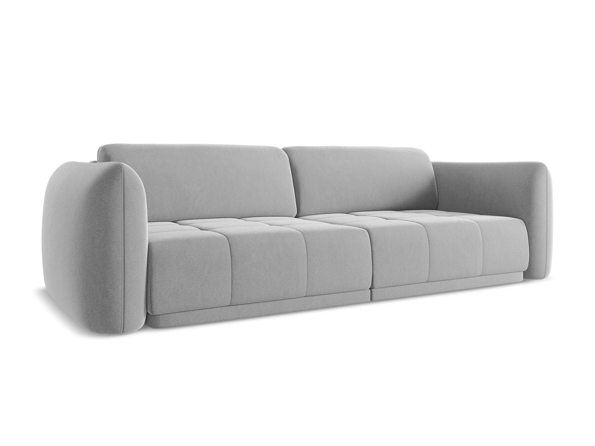 3-SITZER SOFA Samt Stoff Grau - Schwarz/Grau, Kunststoff/Textil (210/74/105cm) - Makamii