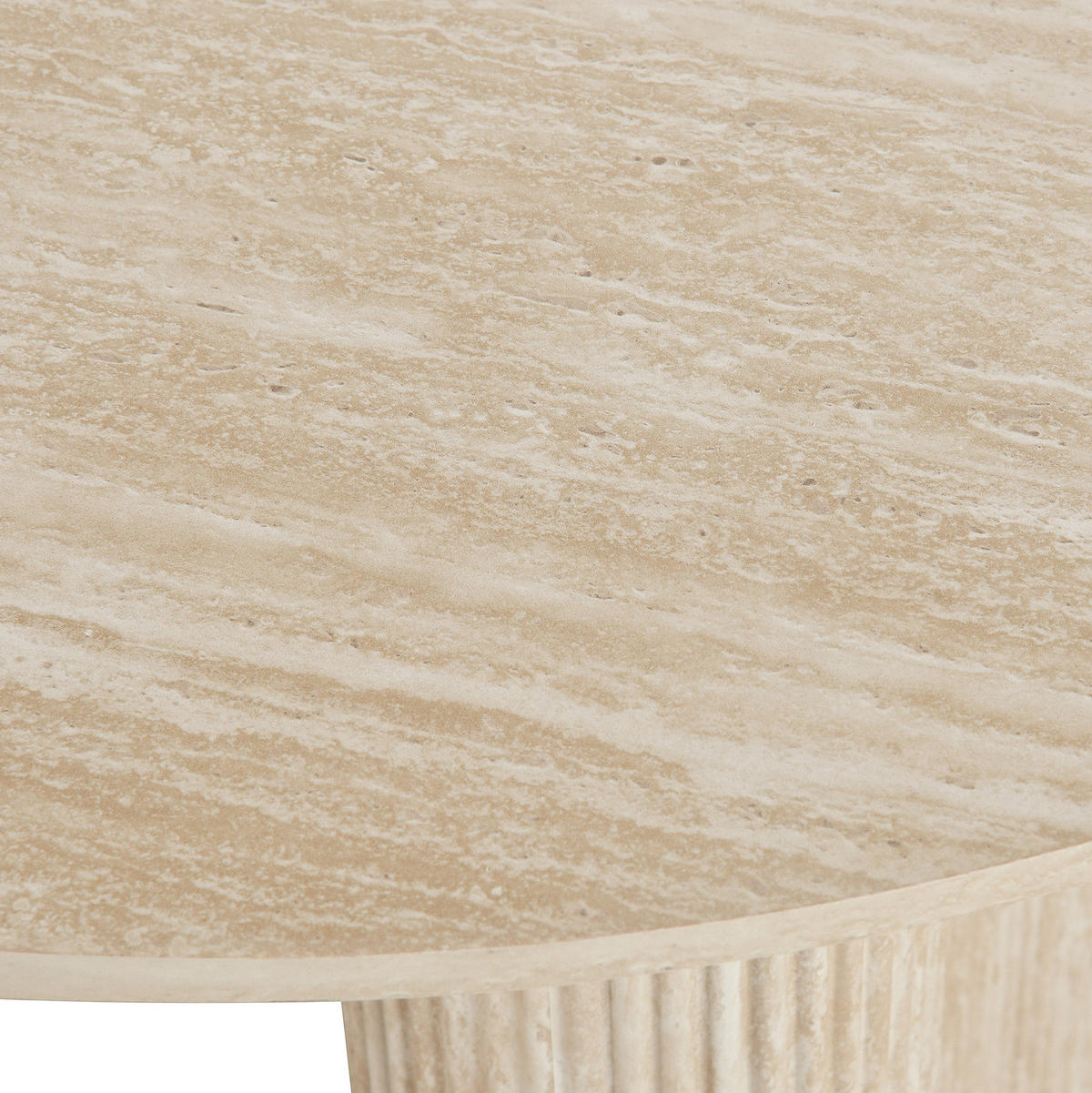 ESSTISCH - oval, Travertin Stein Dekor - Beige, Holzwerkstoff (90/180/75cm) - home24