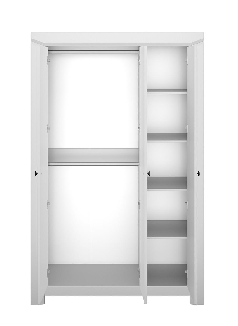 KLEIDERSCHRANK Terni silbergrau 127 / 51,5 / 200,5cm - Silberfarben/Grau, Holz/Holzwerkstoff (127/201/52cm) - Feldmann-Wohnen
