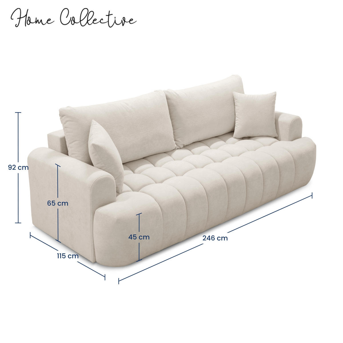 SOFA in Beige - Beige, Textil (246/92/115cm) - Home Collective