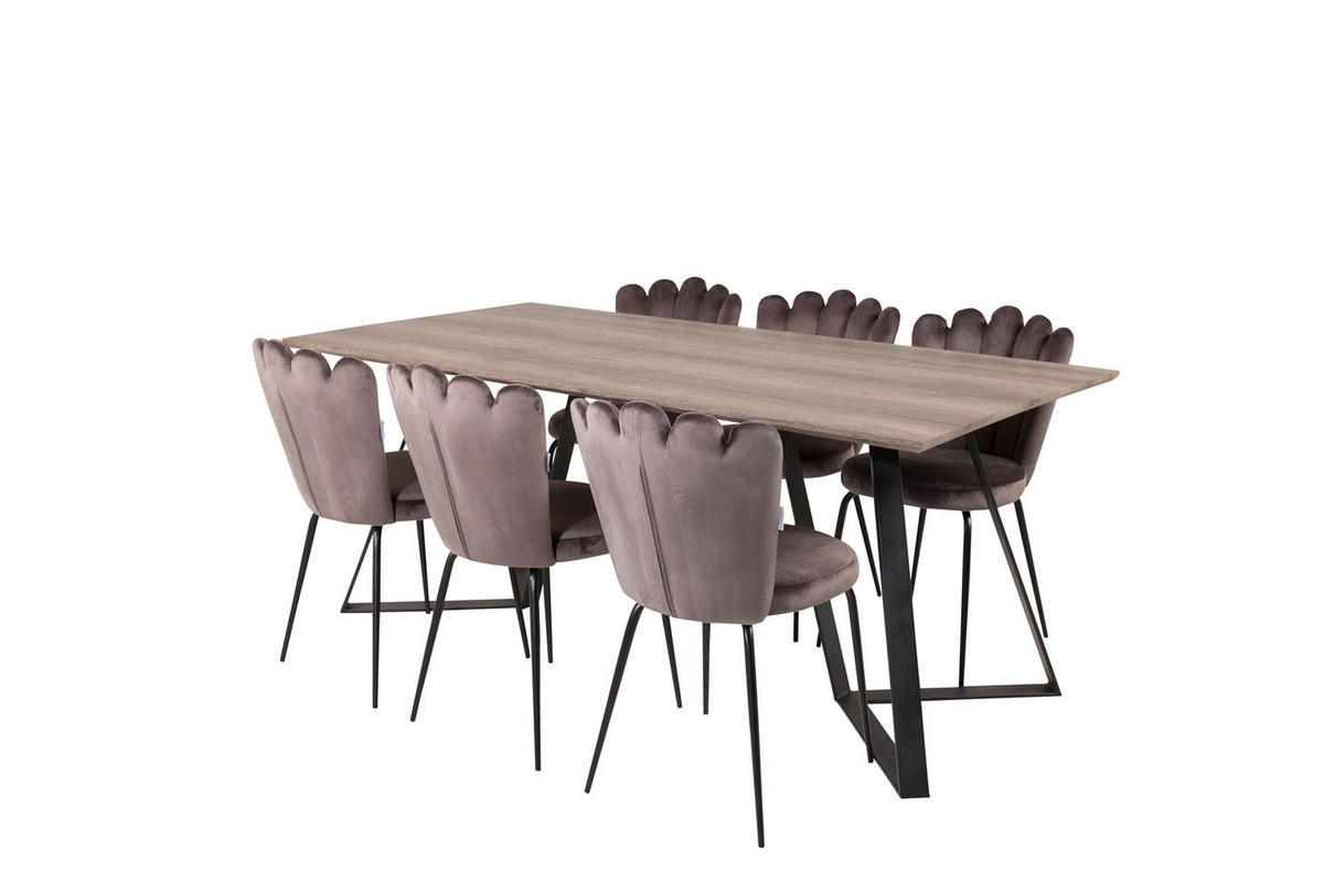 TISCHGRUPPE Grau - Grau, Holzwerkstoff (90/75/180cm) - ebuy24