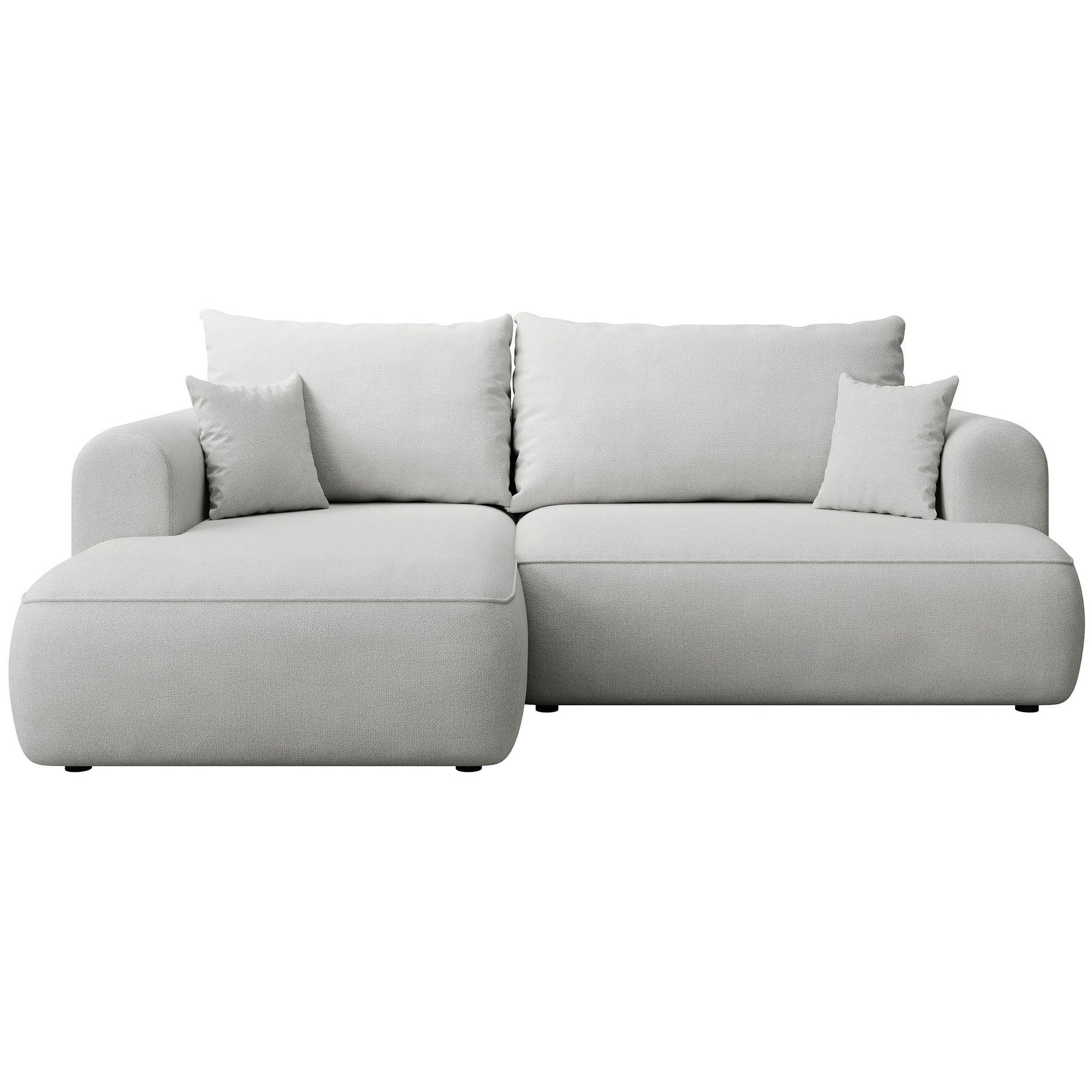 ECKSOFA Ovo Mini Hellgrau links - Hellgrau/Schwarz, Kunststoff/Textil (238/156cm) - Selsey