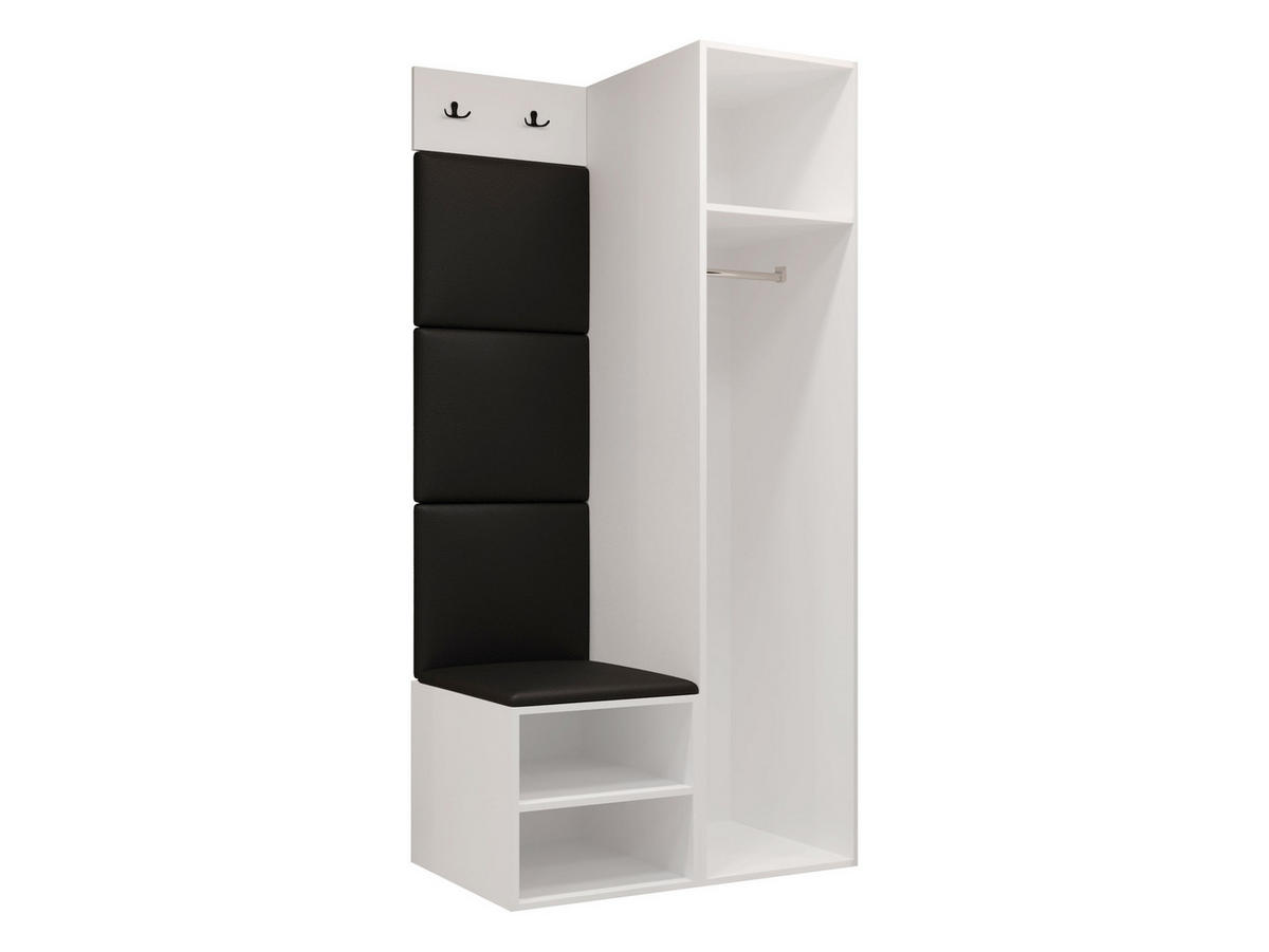 GARDEROBEN-SET Medi III - Kaschmir/Schwarz, Holzwerkstoff/Kunststoff (40/191/50cm) - MIRJAN24