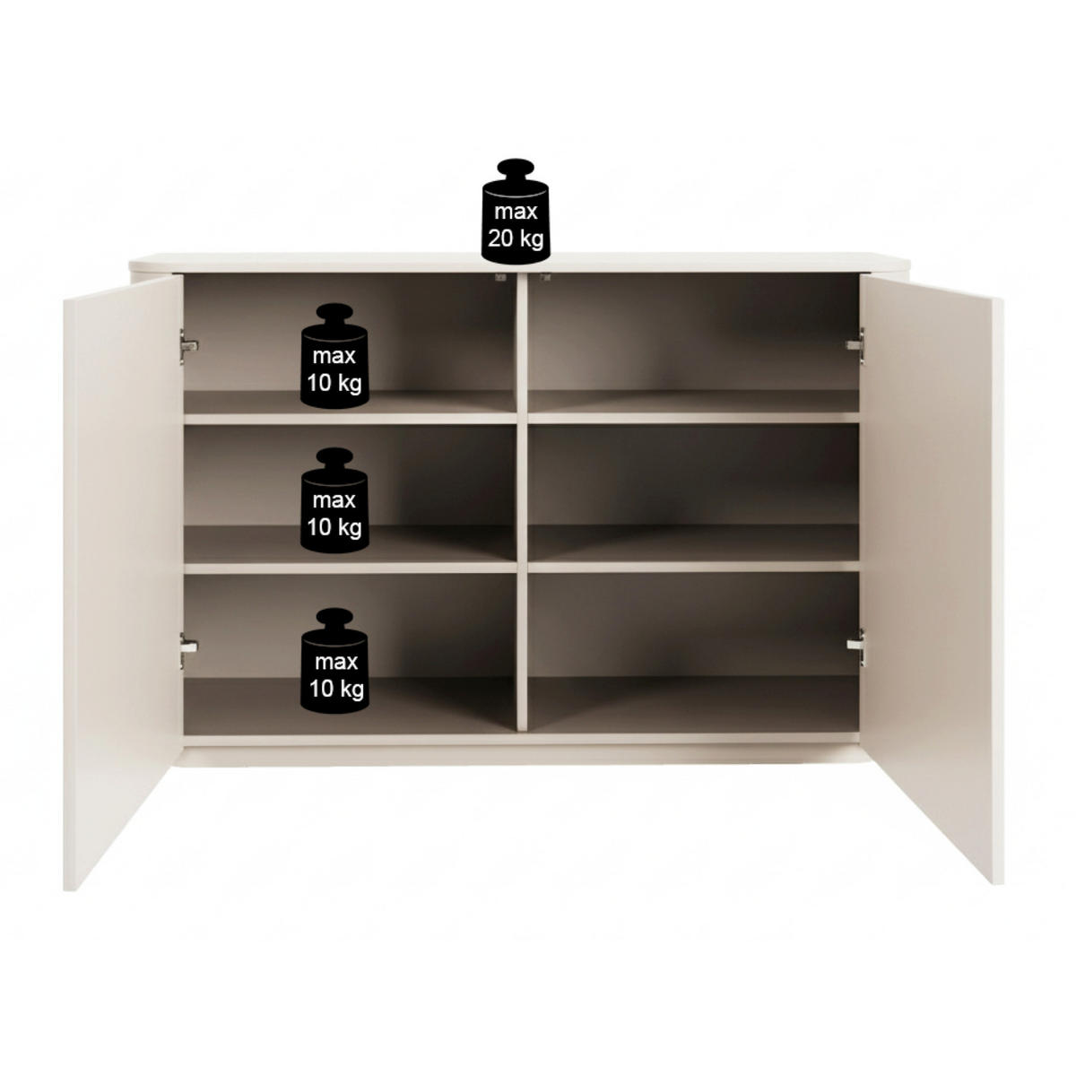 SIDEBOARD Luvio Kaschmirgrau 140 cm - Taupe, Holzwerkstoff (140/90.9/39cm) - Selsey