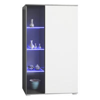 VITRINE Davos Weiß matt - Weiß, Holzwerkstoff (71.5/134/35cm) - Vladon