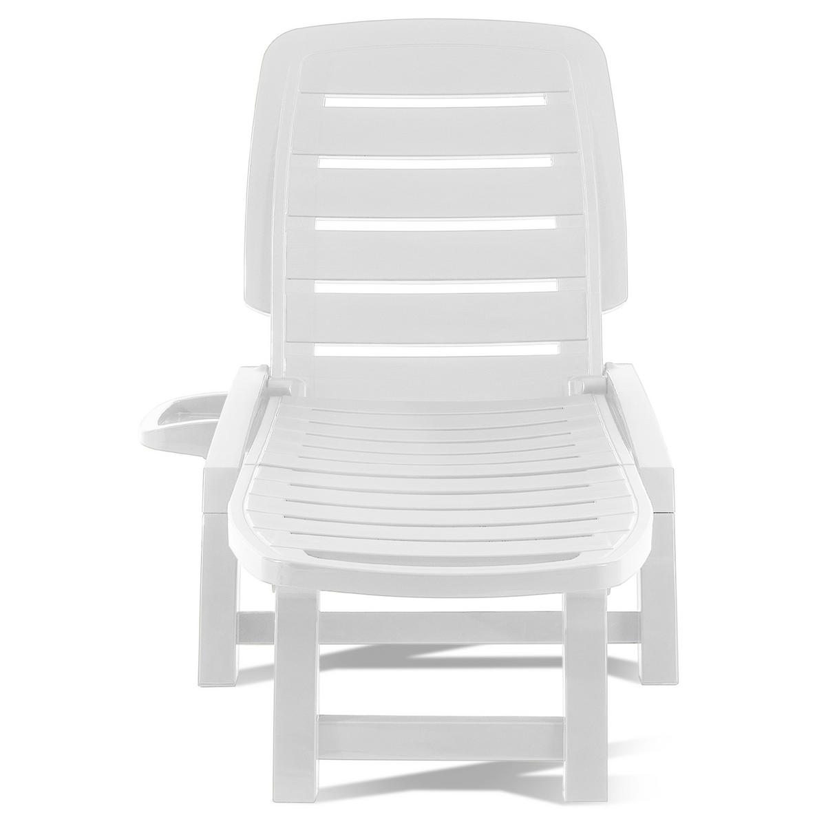 SONNENLIEGE BURRA 2-tlg, Weiß - Weiß, Kunststoff (64/87/146cm) - KONSIMO®