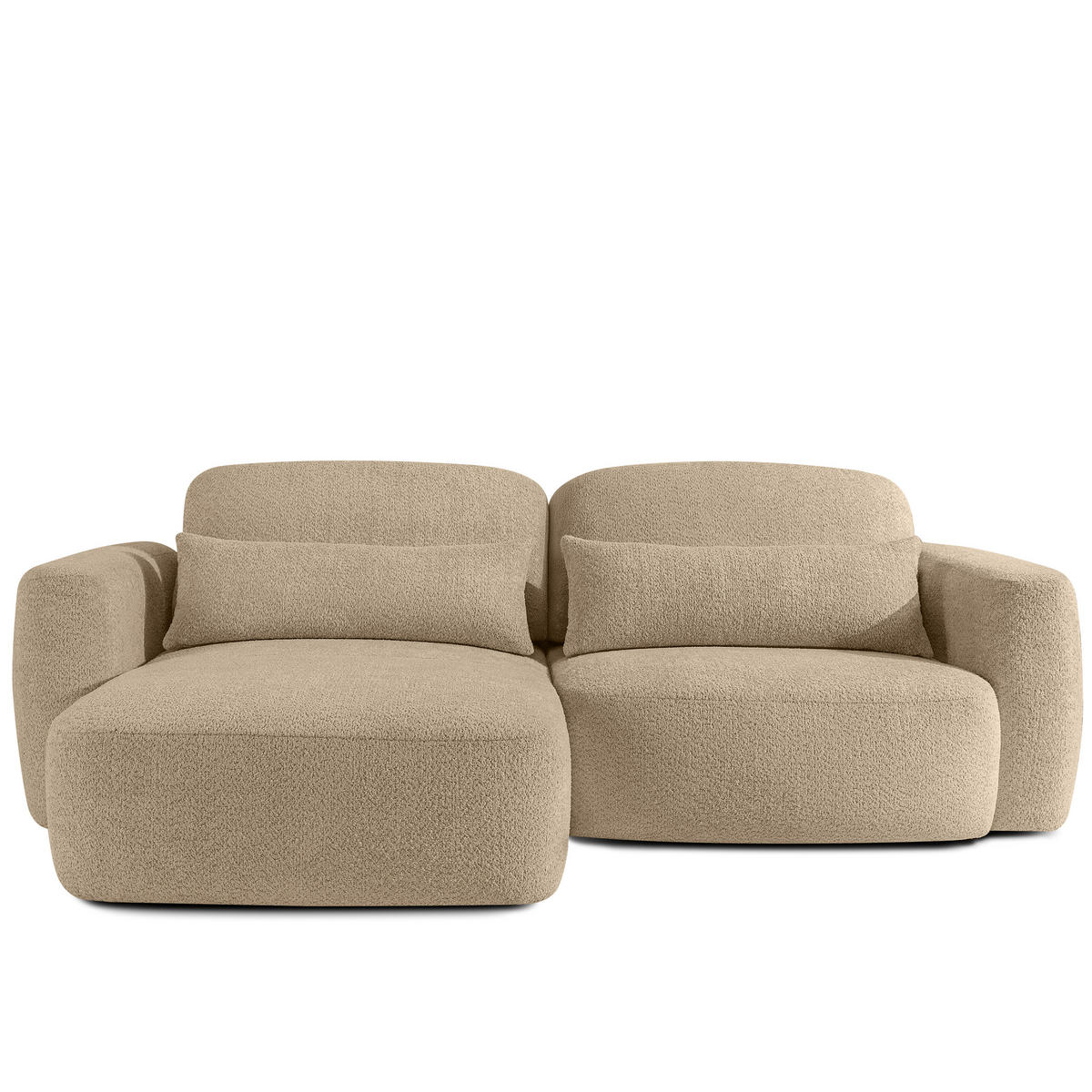 SITZGARNITUR ELOSA - Ecru/Beige, Holz/Textil (245/85/165cm) - KONSIMO®