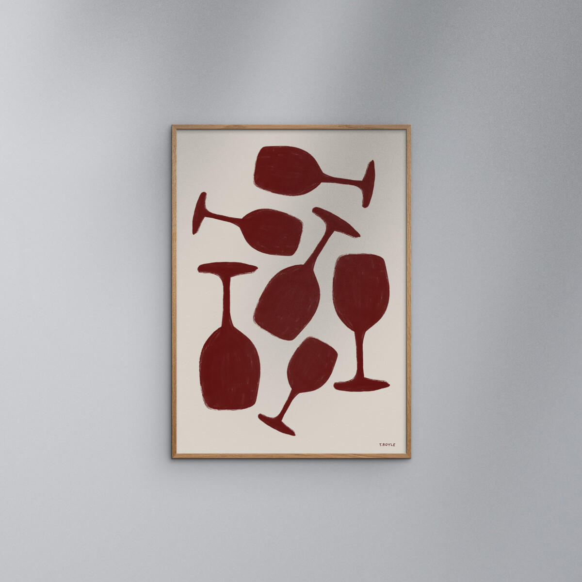 POSTER Tara Royle - Abstract Wine Glasses - Rot, Papier (50/70/0.1cm) - Poster&Frame