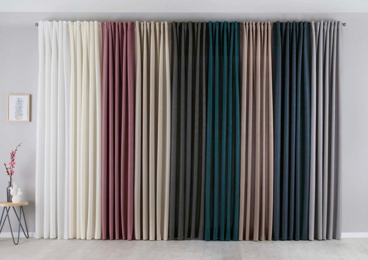 SCHLAUFENGARDINE 2ER SET »Jena« HxB 225x140 cm Altrosa - Rosa, Textil (140/225cm) - Gardinenbox