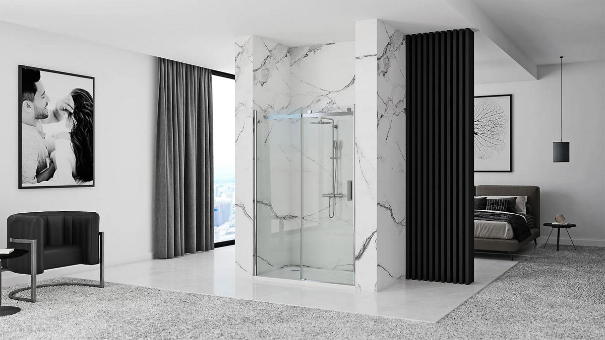 DUSCHTÜR Rea Nixon-2 120 linke - Chromfarben, Glas (119.5/190cm) - REA