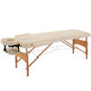 MASSAGETISCH, klappbare Massageliege, Creme - Weiß, Holzwerkstoff (182/87/60cm) - HOMCOM