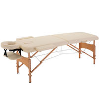 MASSAGETISCH, klappbare Massageliege, Creme - Weiß, Holzwerkstoff (182/87/60cm) - HOMCOM