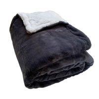 PLAID Fleecedecke XL Nachahmung "Kaninchen" 220 x 240 Grau - Grau, Textil (220/240cm) - LE COMPTOIR DE LA PLAGE