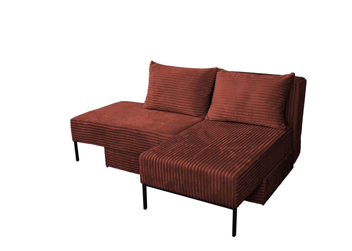 ECKSOFA Mit Schlaffunktion MOOKA 4in1-Multifunktions-System Stoff Velo Links Kupfer - Kupferfarben, Holz/Textil (145/160cm) - Kaiser Möbel