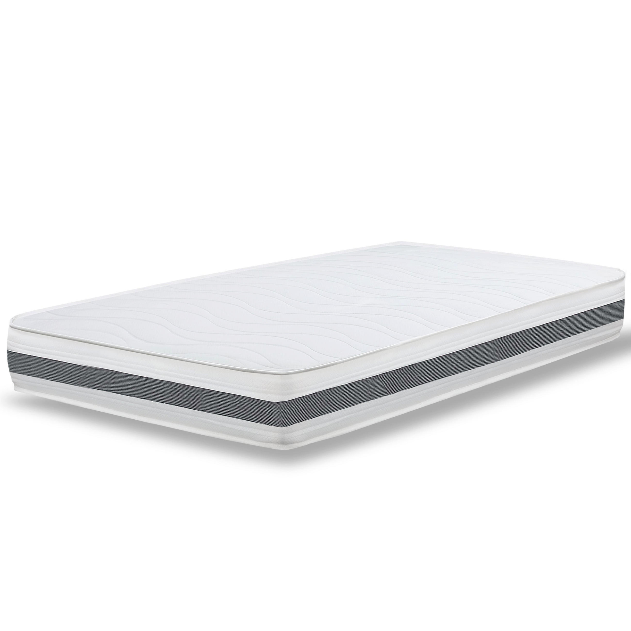 MATRATZE 120x200 cm aus hypoallergenem Waterfoam, 20 cm | Wattierung aus Vlies und Bezug aus atmungsaktivem 3D-Gewebe, anti-milben und antifungizid - Weiß, Textil (120/200cm) - The White Stone