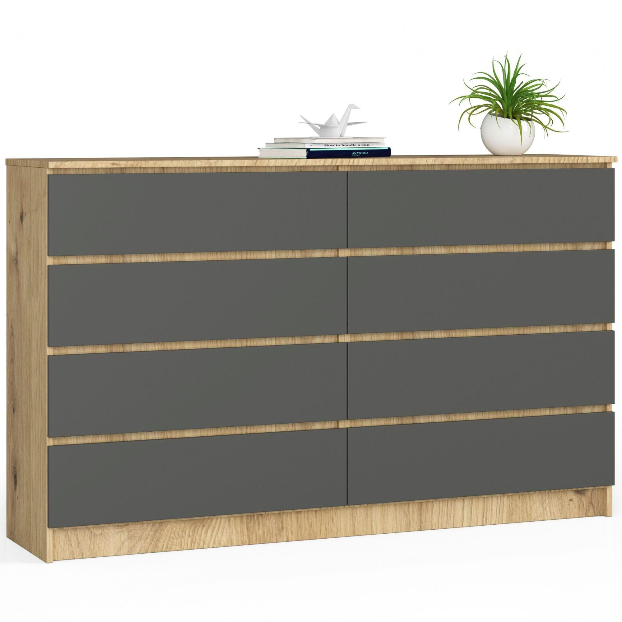KOMODA Dub Artisan, grafitovo šedá 99/160/40 - dub artisan, kompozitné drevo (160/99/40cm) - RAUMHIRSCH FURNITURE