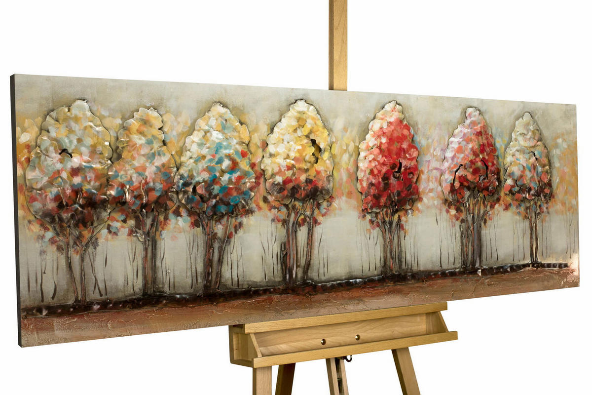 METALLBILD Bunt 150/50 cm - Beige/Multicolor, Metall (6.4/50cm) - KUNSTLOFT
