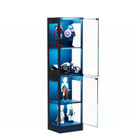 VITRINE 40/35/165 cm in Akaziefarben mit Glastüren und LED-Beleuchtung - Naturfarben, Kunststoff (40/165/35cm) - Flora Grace
