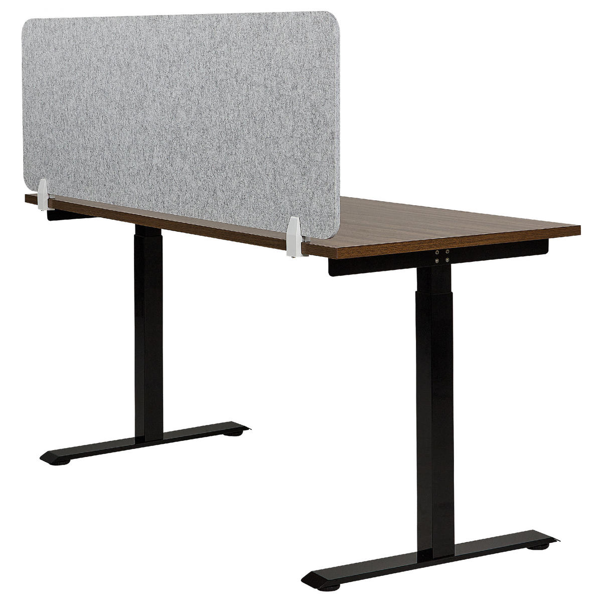 SCHREIBTISCHTRENNWAND 160 x 50 cm Hellgrau Split - Grau, Textil (160/50/1cm) - Beliani